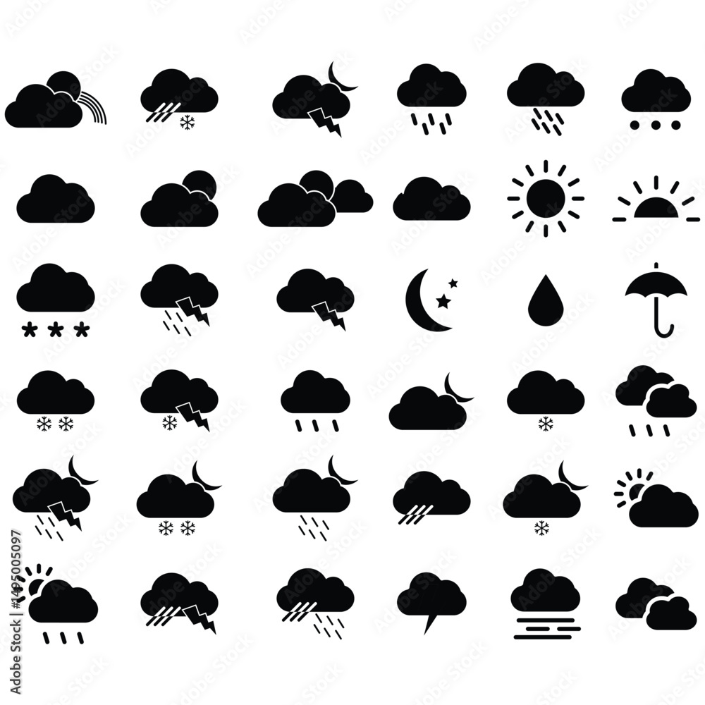 clouds icons shape , design and style in different forms clouds icons shape , design and style in different forms