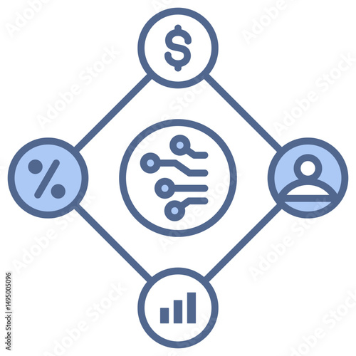 Decentralized Finance Blue Icon