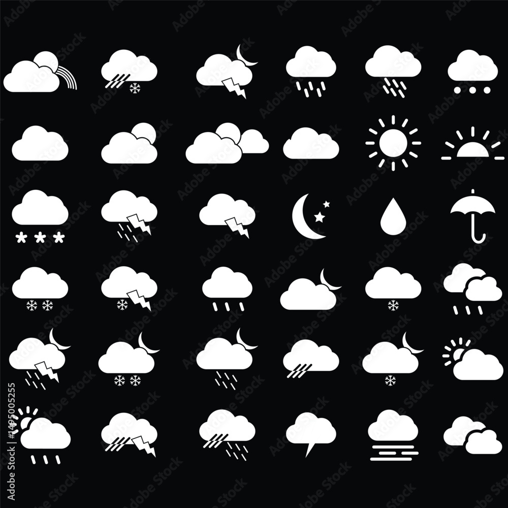clouds icons shape , design and style in different forms clouds icons shape , design and style in different forms