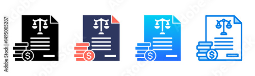 Taxation icon sheet multiple style collection