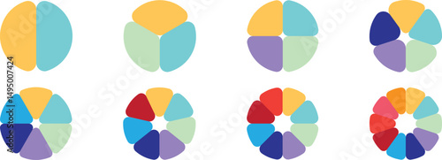 pie chart infographic icon, segmented circle diagram icon symbol vector illustration