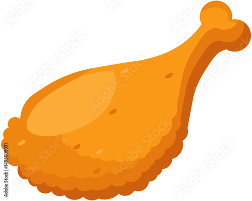 Delicious cartoon piece of fried chicken, fast food design element