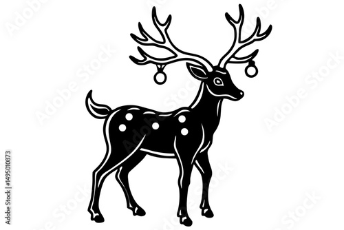 glowing ornament deer vector illustration