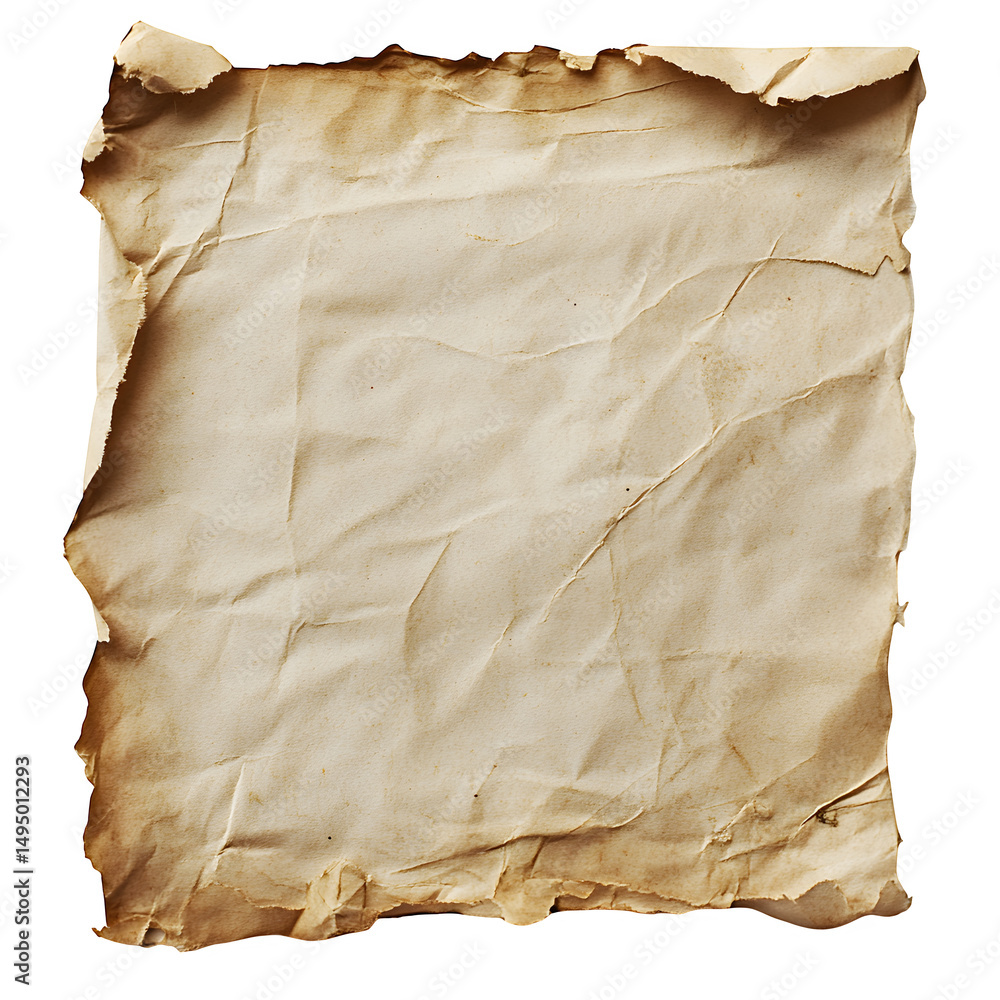 Fototapeta premium Old torn paper texture Isolated on White Background