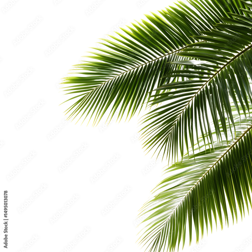 Naklejka premium Palm tree leaves Isolated White Background