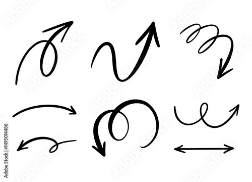 Explore the realm of Dynamic HandDrawn Arrows, perfect for enhancing your Creative Designs