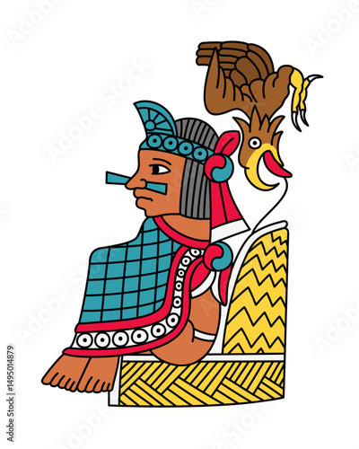 Cuauhtemoc, the last Aztec Emperor, and last Tlatoani, ruler of Tenochtitlan. His name means Descending Eagle, someone who descends like an eagle, folds its wings, and swoops down to strike its prey.