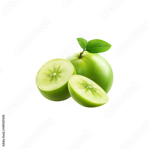 Wallpaper Mural Fresh amla fruit with slices isolated on a transparent background, in a PNG format Torontodigital.ca