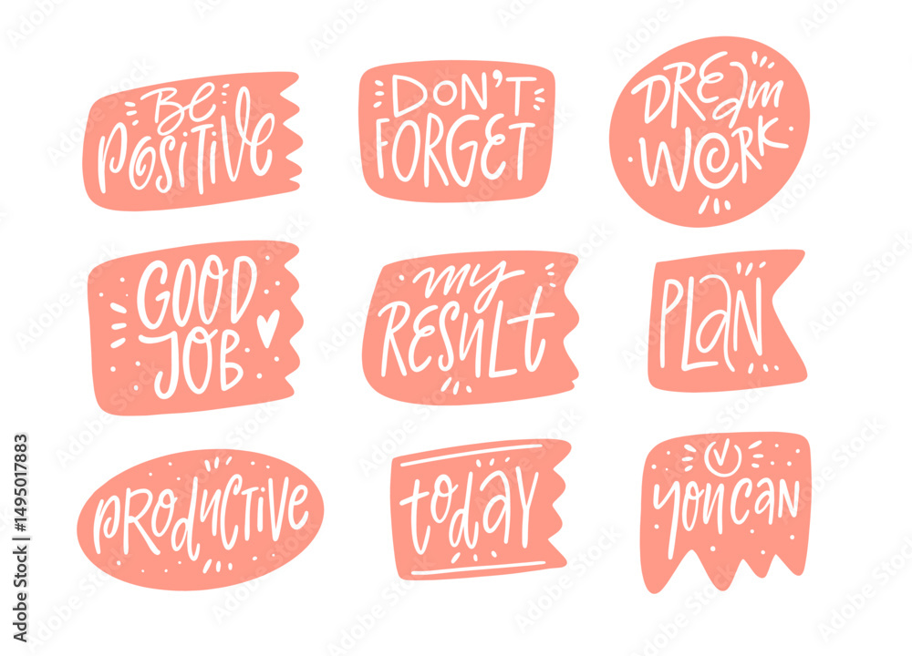 Obraz premium Inspirational Handwritten Quotes to Increase Your Productivity and Motivation Levels