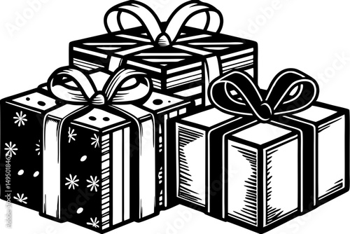 minimal gift boxes with pastel wrapping vector illustration
