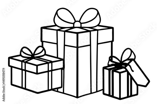minimal gift boxes with pastel wrapping vector illustration