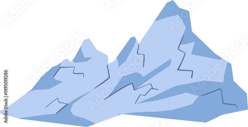 Stylized vector iceberg, concept of arctic and global warming.
