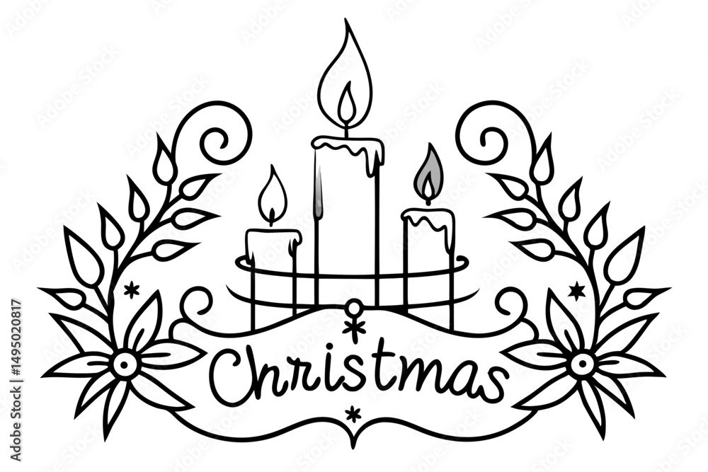 Naklejka premium Christmas candles and Bible verses in decorative background vector illustration