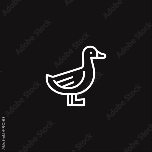 Duck icon logo flat vector design