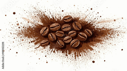 Coffee Blossoms in Watercolor Wash coffee isolated watercolor vector illustration svg