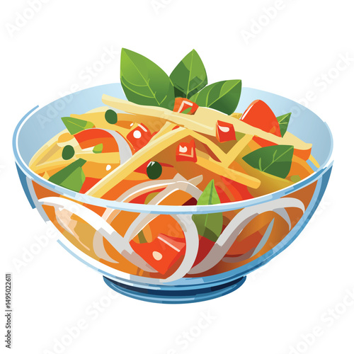 Som Tum raw Papaya spicy thai salad 