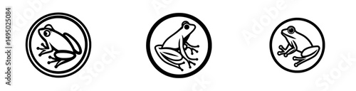 The logo is designed in a minimalist style with a simple or modern frog illustration