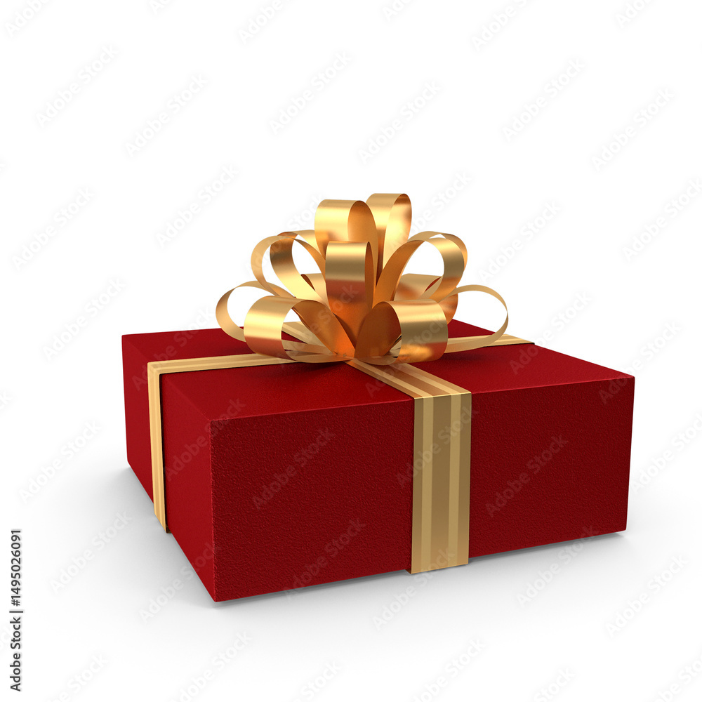 Obraz premium Christmas gift box with ribbon isolated on transparent background