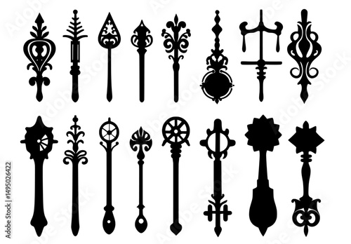 Modern isolated icons for a clock face include clock hands, watch arrows, and time pointers, which can be found on hour, minute, or second clocks with vintage, old, or retro antique designs featuring