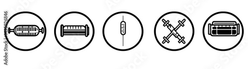 On a clean white background, an injection is symbolized by a sleek, modern syringe icon