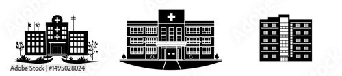A hospital's modern building silhouette is its iconic symbol
