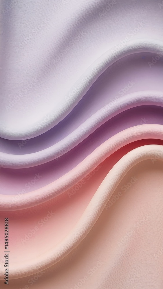 Fototapeta premium Soft pastel fabric draped waves abstract background