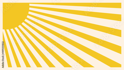 Sun rays vector art coming from one corner with white background