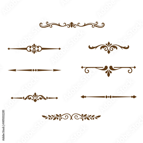 Decorative flourishes and ornamental vector elements for design and aesthetic enhancement silhouette