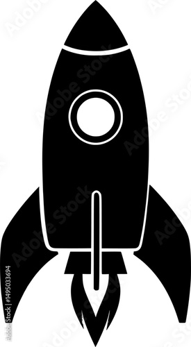Space rocket ship silhouette vector illustration isolated on a white background
