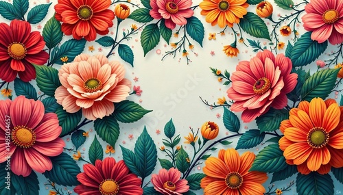 Intricate floral textile design, repeating motif, aesthetic, texture, design element