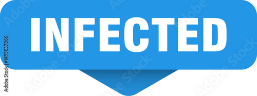 infected sticker. infected sign on transparent background