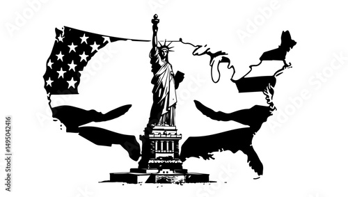 Statue of liberty vector illustration, statue, woman, illustration, sculpture, vintage, vector, art, drawing, antique, ancient, justice, dress, old, statue of liberty, lady, retro, liberty, law, warri