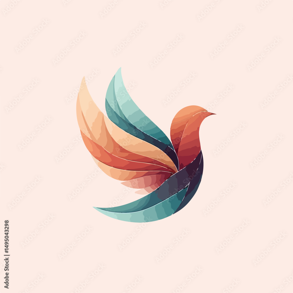 Obraz premium dove with abstract design and soft and simple background