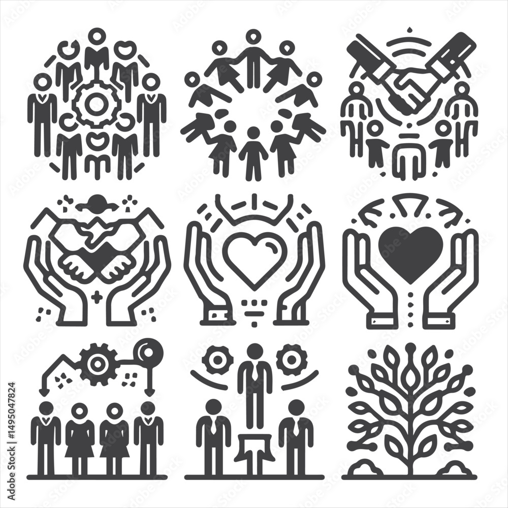 Fototapeta premium Blogger icon set. Containing influencer, content, creation, like, vlogging, blog, vlogger, social media, followers, personal brand, video equipment, digital marketing and more