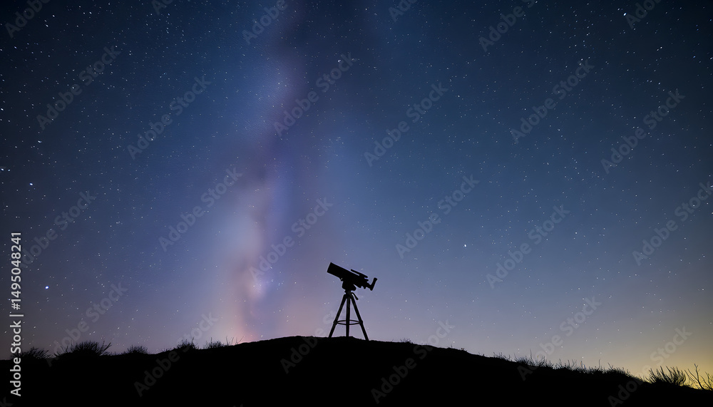 Marveling at the glittering stars and the vast milky way above., minimalism. isolated with white highlights Marveling at the glittering stars and the vast milky way above., minimalism. isolated with white highlights