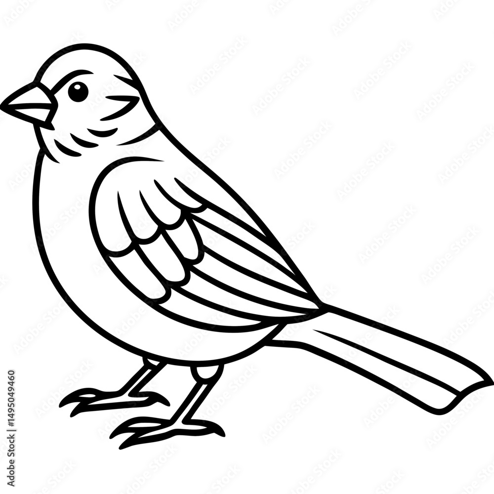 Obraz premium Enchanted Sparrow line art vector