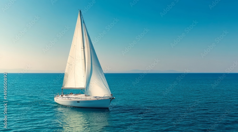 Fototapeta premium Sailing adventure on calm seas ocean view travel photography