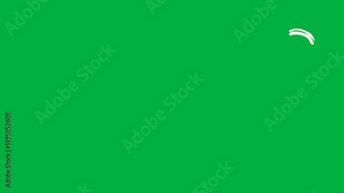 Animated green screen with 2d cartoon dot trail, dash, oval, and rectangle. Chroma key, cartoon, 4k�great for explainer, educational, and creative overlays in stock video projects.