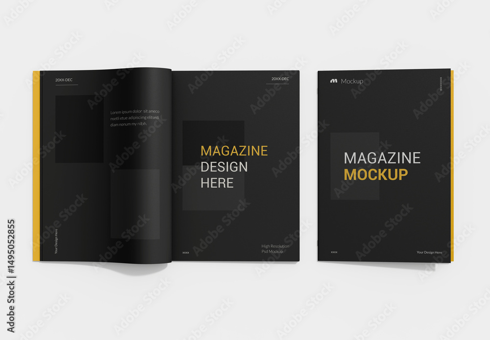 Opened Magazine Mockup Isolated Stock Template | Adobe Stock