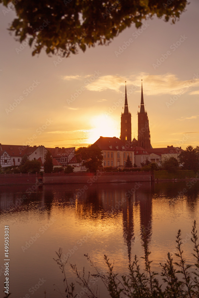 summer beautiful morning in wroclaw, poland summer beautiful morning in wroclaw, poland