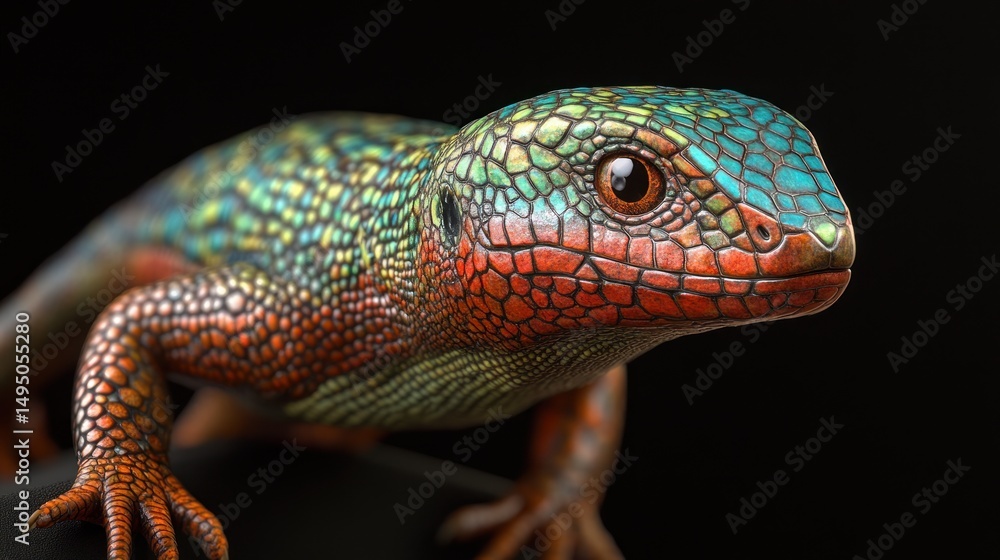 Close-up of a colorful lizard Close-up of a colorful lizard