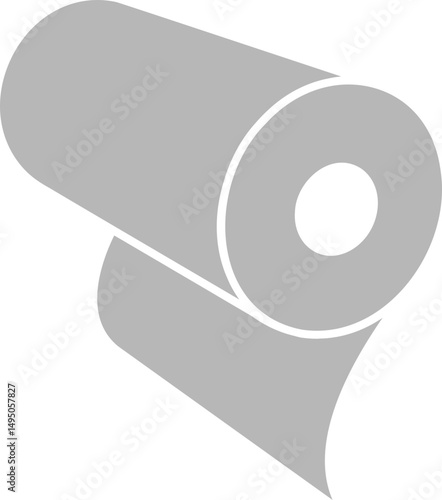 Simple, modern graphic of a paper roll.  Perfect for illustrating concepts of manufacturing, supply, abundance, or new beginnings.