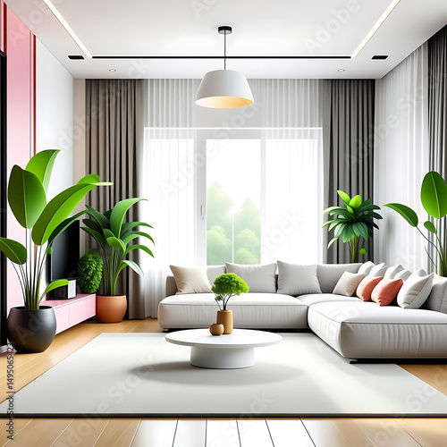 Decoration and Design of a Modern Style Living Room
