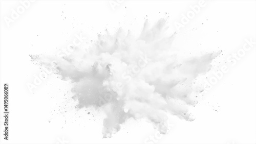 Vector white paint color powder festival explosion burst isolated white background. Abstract explosion white background.	

