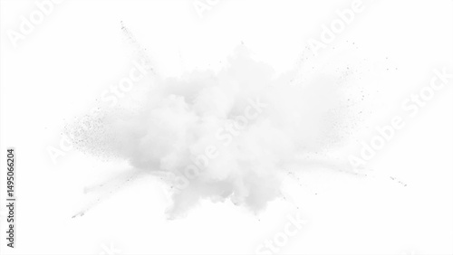 Vector white paint color powder festival explosion burst isolated white background. Abstract explosion white background.	
