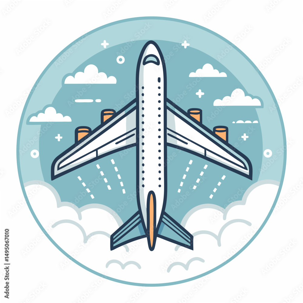 Naklejka premium vector illustration of airplane