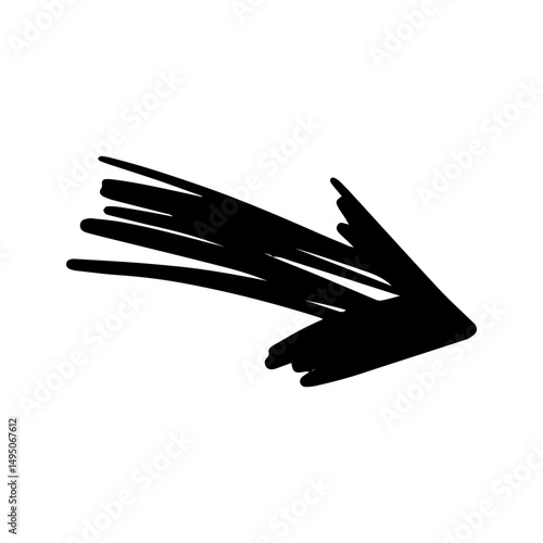 An eyecatching and dynamic black arrow illustration designed specifically for directional guidance