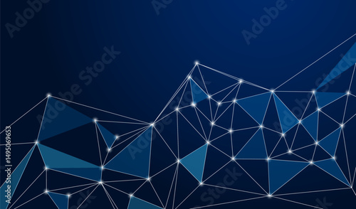Low Poly Background on Dark Blue Gradient – Modern, Geometric, and Minimalist Abstract Design for Digital Art, 3D Modeling, Wallpapers, and Futuristic Graphics	