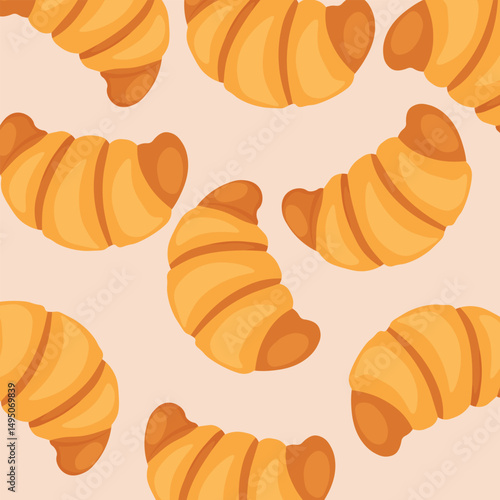 seamless croissant pattern