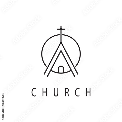 logo church.christian symbol,the bible and the cross of jesus christ-vector